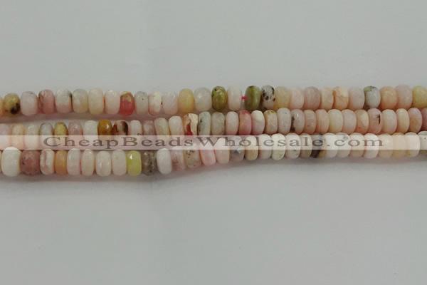 COP1322 15.5 inches 5*8mm faceted rondelle natural pink opal beads