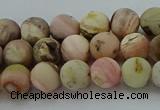 COP1331 15.5 inches 6mm round matte natural pink opal gemstone beads