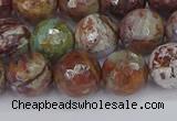 COP1396 15.5 inches 10mm faceted round African green opal beads