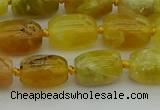 COP1420 15.5 inches 10*14mm drum yellow opal gemstone beads