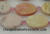 COP1436 15.5 inches 10*16mm oval natural pink opal gemstone beads