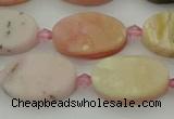 COP1437 15.5 inches 12*18mm oval natural pink opal gemstone beads