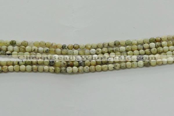 COP1470 15.5 inches 4mm faceted round African opal gemstone beads