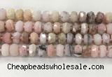 COP1550 15.5 inches 6*10mm - 8*11mm faceted tyre natural pink opal beads