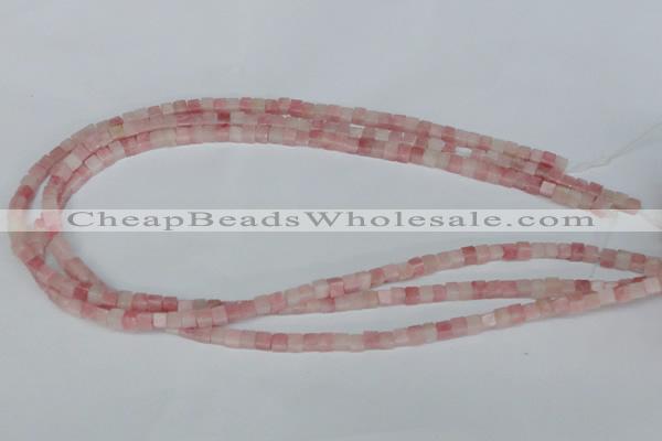 COP157 15.5 inches 4*4mm cube pink opal gemstone beads wholesale