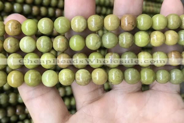 COP1574 15.5 inches 8mm round Australia olive green opal beads