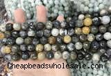 COP1608 15.5 inches 4mm faceted round moss opal beads