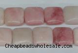 COP162 15.5 inches 14*14mm square pink opal gemstone beads wholesale