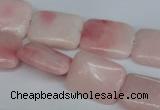 COP163 15.5 inches 15*20mm rectangle pink opal gemstone beads