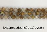 COP1677 15.5 inches 10mm faceted nuggets yellow opal gemstone beads