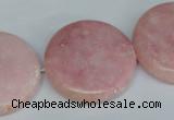 COP168 15.5 inches 30mm flat round pink opal gemstone beads