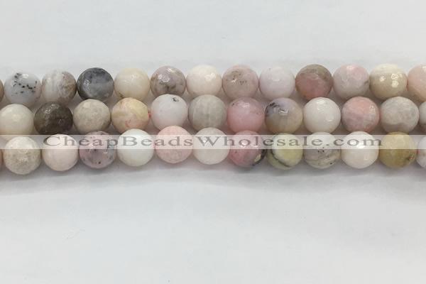 COP1713 15.5 inches 10mm faceted round natural pink opal beads