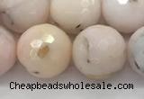 COP1715 15.5 inches 14mm faceted round natural pink opal beads