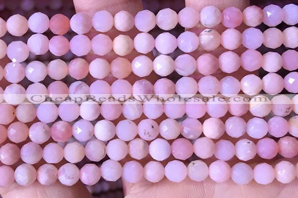 COP1741 15.5 inches 5mm - 5.5mm faceted round natural pink opal beads