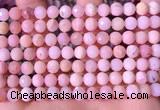 COP1742 15.5 inches 6mm faceted round natural pink opal beads