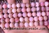 COP1744 15.5 inches 9mm faceted round natural pink opal beads