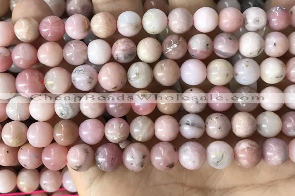 COP1749 15.5 inches 8mm round natural pink opal beads wholesale