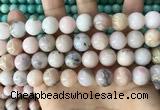 COP1751 15.5 inches 12mm round natural pink opal beads wholesale