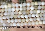 COP1754 15.5 inches 8mm round natural white opal gemstone beads