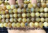 COP1768 15.5 inches 10mm round matte yellow opal beads wholesale