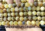 COP1769 15.5 inches 12mm round matte yellow opal beads wholesale