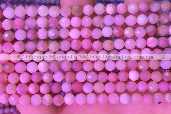 COP1778 15.5 inches 5mm faceted round pink opal beads wholesale