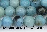 COP1790 15.5 inches 6mm round blue opal gemstone beads