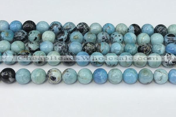 COP1792 15.5 inches 10mm round blue opal gemstone beads