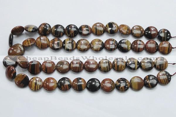 COP212 15.5 inches 16mm flat round natural brown opal gemstone beads