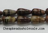 COP237 15.5 inches 8*16mm teardrop natural brown opal gemstone beads