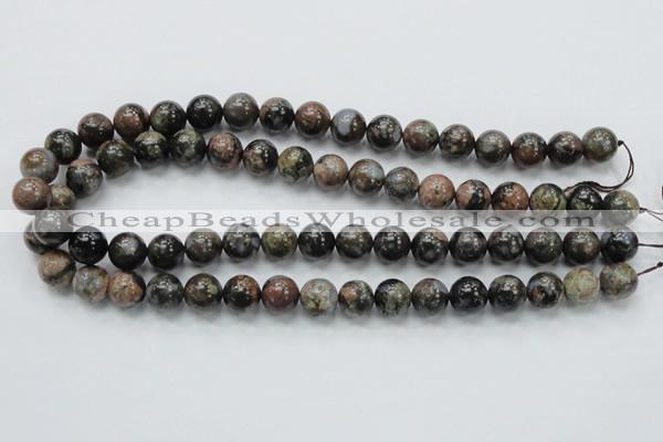 COP267 15.5 inches 12mm round natural grey opal gemstone beads