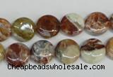 COP309 15.5 inches 12mm flat round brandy opal gemstone beads wholesale