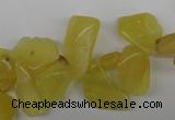 COP348 Top-drilled 7*8mm – 24*25mm freeform yellow opal gemstone beads