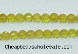 COP353 15.5 inches 6mm faceted round yellow opal gemstone beads wholesale