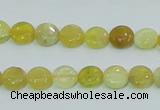 COP358 15.5 inches 8mm coin yellow opal gemstone beads wholesale