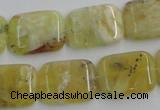 COP374 15.5 inches 15*20mm rectangle yellow opal gemstone beads