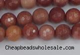 COP442 15.5 inches 6mm faceted round African blood jasper beads