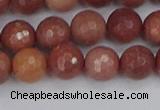 COP443 15.5 inches 8mm faceted round African blood jasper beads