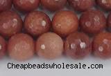 COP444 15.5 inches 10mm faceted round African blood jasper beads