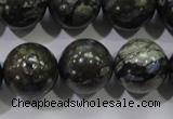 COP458 15.5 inches 18mm round natural grey opal gemstone beads