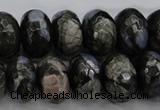 COP499 15.5 inches 8*12mm faceted rondelle natural grey opal beads