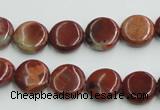 COP521 15.5 inches 12mm flat round red opal gemstone beads wholesale