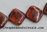 COP528 15.5 inches 18*18mm diamond red opal gemstone beads wholesale