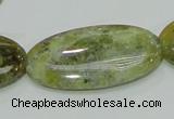 COP556 15.5 inches 20*40mm oval yellow & green natural opal beads