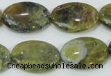 COP564 15.5 inches 18*25mm oval natural yellow & green opal beads