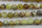 COP588 15.5 inches 8mm round natural yellow & green opal beads