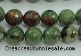 COP663 15.5 inches 10mm faceted round green opal gemstone beads