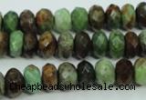 COP670 15.5 inches 6*10mm faceted rondelle green opal gemstone beads