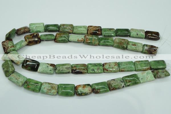 COP688 15.5 inches 13*18mm rectangle green opal gemstone beads