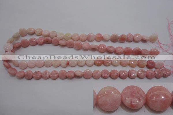 COP77 15.5 inches 10mm flat round natural pink opal gemstone beads